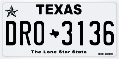 TX license plate DRO3136