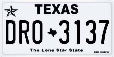 TX license plate DRO3137