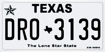 TX license plate DRO3139