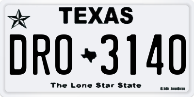 TX license plate DRO3140