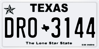 TX license plate DRO3144