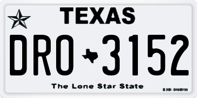 TX license plate DRO3152