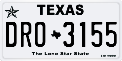 TX license plate DRO3155