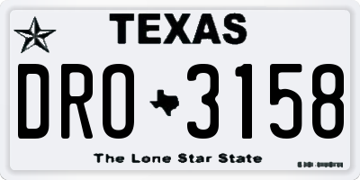 TX license plate DRO3158