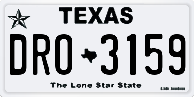 TX license plate DRO3159