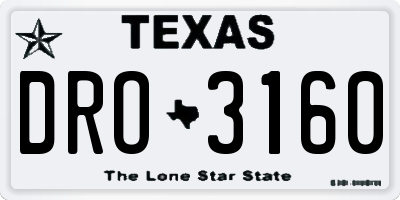TX license plate DRO3160