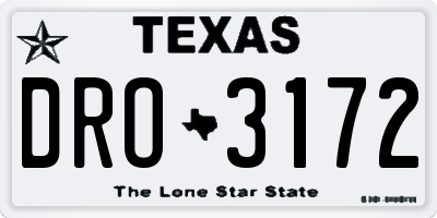 TX license plate DRO3172