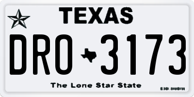 TX license plate DRO3173