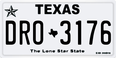 TX license plate DRO3176