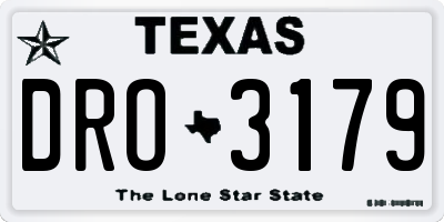 TX license plate DRO3179