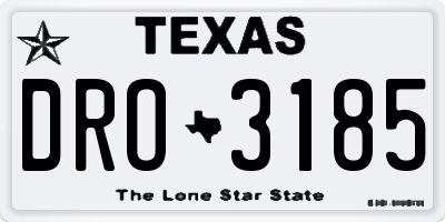 TX license plate DRO3185