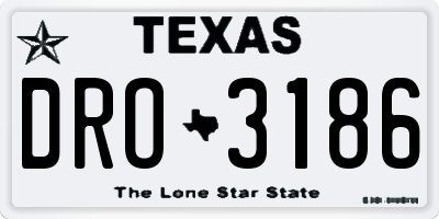 TX license plate DRO3186
