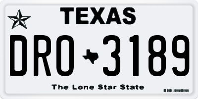 TX license plate DRO3189