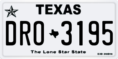 TX license plate DRO3195