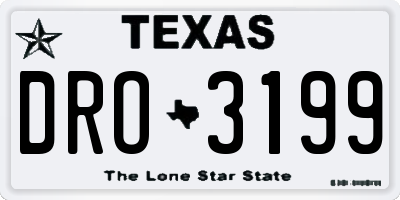 TX license plate DRO3199