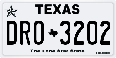 TX license plate DRO3202