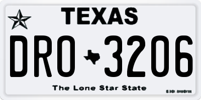 TX license plate DRO3206