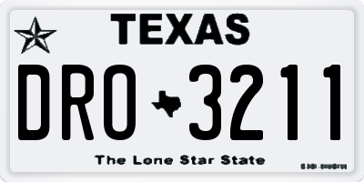 TX license plate DRO3211