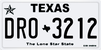 TX license plate DRO3212