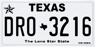 TX license plate DRO3216
