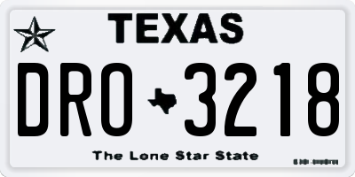 TX license plate DRO3218