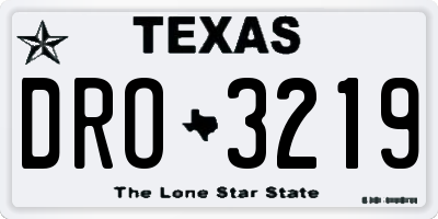 TX license plate DRO3219
