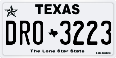 TX license plate DRO3223