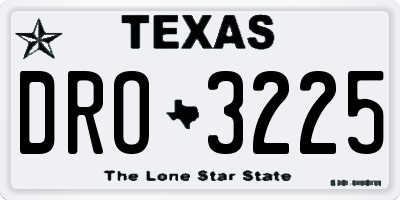 TX license plate DRO3225