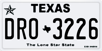 TX license plate DRO3226