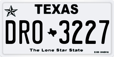 TX license plate DRO3227