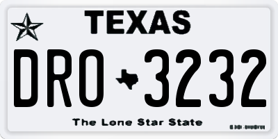 TX license plate DRO3232