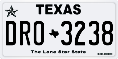 TX license plate DRO3238