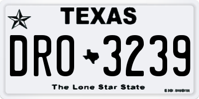 TX license plate DRO3239