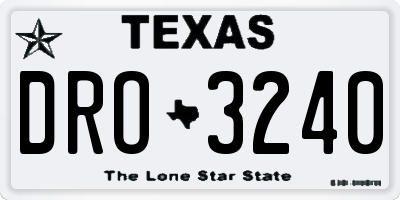 TX license plate DRO3240