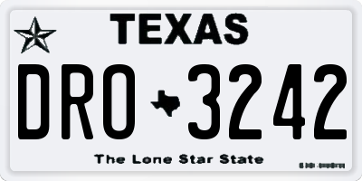 TX license plate DRO3242