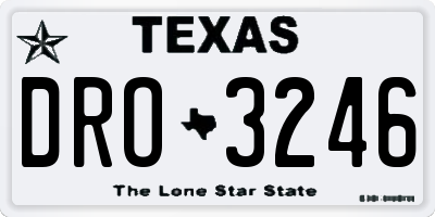 TX license plate DRO3246