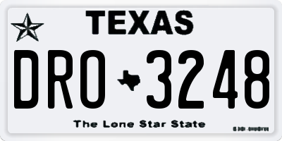 TX license plate DRO3248