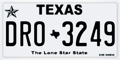 TX license plate DRO3249