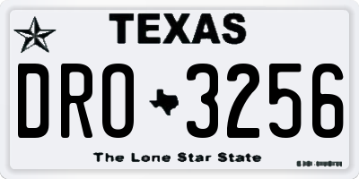 TX license plate DRO3256