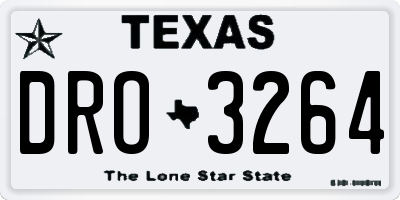 TX license plate DRO3264