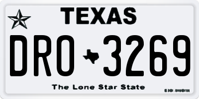 TX license plate DRO3269