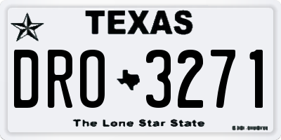 TX license plate DRO3271