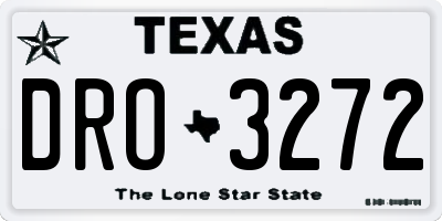 TX license plate DRO3272