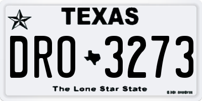TX license plate DRO3273