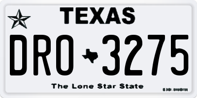 TX license plate DRO3275