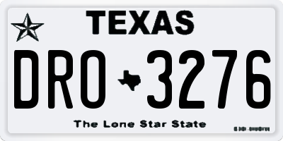 TX license plate DRO3276