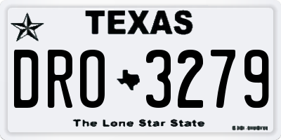 TX license plate DRO3279