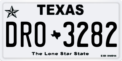 TX license plate DRO3282