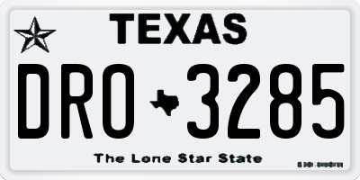TX license plate DRO3285