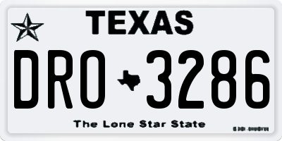 TX license plate DRO3286